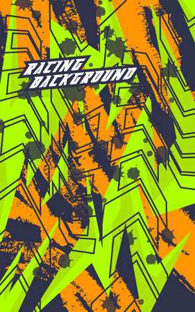Abstract geometric backgrounds for sports. Abstract racing backgrounds for t-shirts, race car livery, car vinyl stickers, etc. Vector background.のイラスト素材