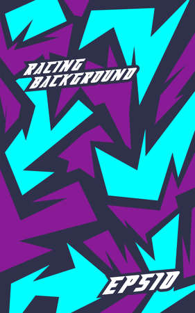 Abstract geometric backgrounds for sports. Abstract racing backgrounds for t-shirts, race car livery, car vinyl stickers, etc. Vector background.のイラスト素材