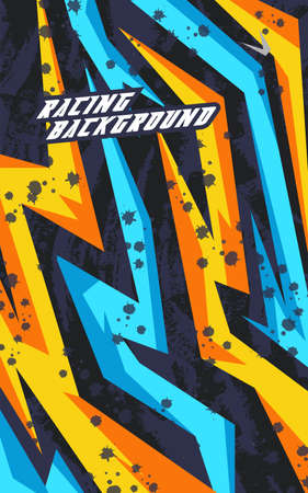 Abstract geometric backgrounds for sports. Abstract racing backgrounds for t-shirts, race car livery, car vinyl stickers, etc. Vector background.のイラスト素材