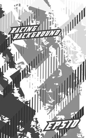Abstract geometric backgrounds for sports. Abstract racing backgrounds for t-shirts, race car livery, car vinyl stickers, etc. Vector background.のイラスト素材