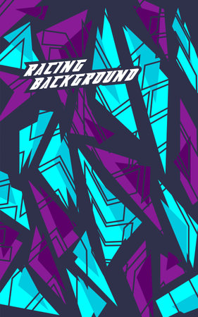 Abstract geometric backgrounds for sports. Abstract racing backgrounds for t-shirts, race car livery, car vinyl stickers, etc. Vector background.のイラスト素材