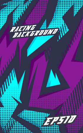 Abstract geometric backgrounds for sports. Abstract racing backgrounds for t-shirts, race car livery, car vinyl stickers, etc. Vector background.のイラスト素材