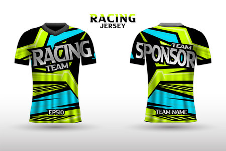 Premium soccer jersey template with abstract texture. Front and back view of soccer jerseyのイラスト素材