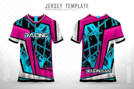 Premium soccer jersey template with abstract texture. Front and back view of soccer jerseyのイラスト素材
