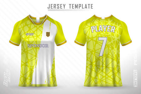 Premium soccer jersey template with abstract texture. Front and back view of soccer jerseyのイラスト素材