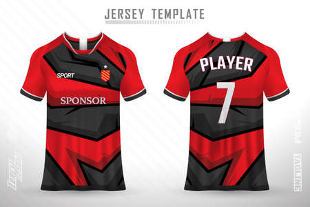 Premium soccer jersey template with abstract texture. Front and back view of soccer jerseyのイラスト素材