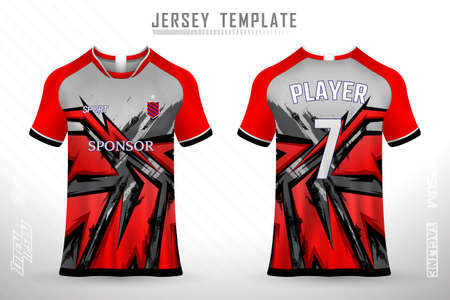 Premium soccer jersey template with abstract texture. Front and back view of soccer jersey.のイラスト素材