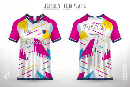 Premium soccer jersey template with abstract texture. Front and back view of soccer jersey.のイラスト素材