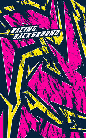 Abstract geometric backgrounds for sports. Abstract racing backgrounds for t-shirts, race car livery, car vinyl stickers, etc. Vector background.のイラスト素材