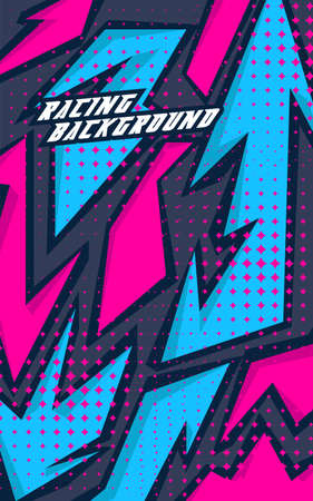 Abstract geometric backgrounds for sports. Abstract racing backgrounds for t-shirts, race car livery, car vinyl stickers, etc. Vector background.のイラスト素材