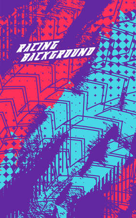 Abstract geometric backgrounds for sports. Abstract racing backgrounds for t-shirts, race car livery, car vinyl stickers, etc. Vector background.のイラスト素材