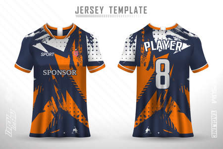 Premium soccer jersey template with abstract texture. Front and back view of soccer jersey.のイラスト素材