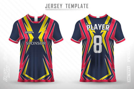 Premium soccer jersey template with abstract texture. Front and back view of soccer jersey.のイラスト素材