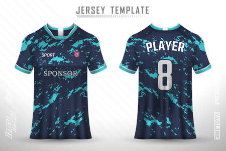 Premium soccer jersey template with abstract texture. Front and back view of soccer jersey.のイラスト素材