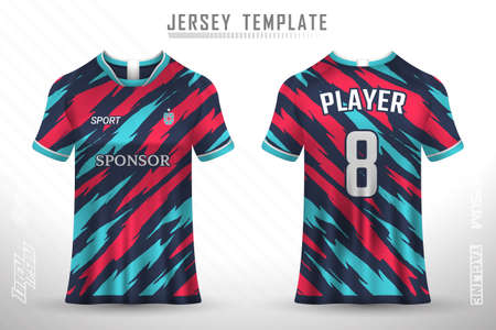 Premium soccer jersey template with abstract texture. Front and back view of soccer jersey.のイラスト素材