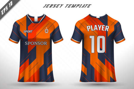 Premium soccer jersey template with abstract texture. Front and back view of soccer jersey.のイラスト素材