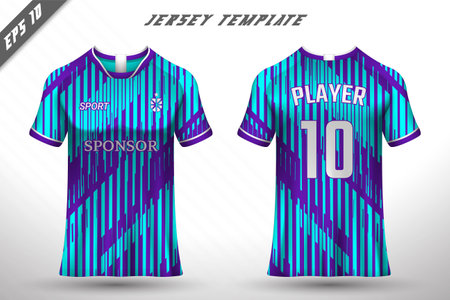 Premium soccer jersey template with abstract texture. Front and back view of soccer jersey.のイラスト素材
