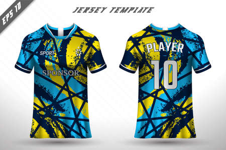 Premium soccer jersey template with abstract texture. Front and back view of soccer jersey.のイラスト素材