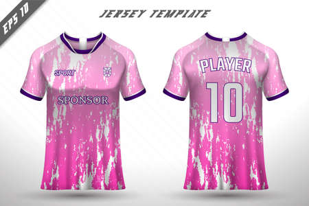 Premium soccer jersey template with abstract texture. Front and back view of soccer jersey.のイラスト素材