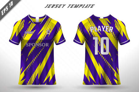Premium soccer jersey template with abstract texture. Front and back view of soccer jersey.のイラスト素材