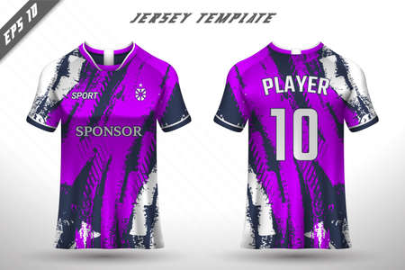 Premium soccer jersey template with abstract texture. Front and back view of soccer jersey.のイラスト素材