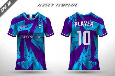 Premium soccer jersey template with abstract texture. Front and back view of soccer jersey.のイラスト素材