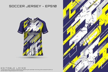 Sports jersey and t-shirt template sports jersey design vector. Sports design for football, racing, gaming jersey. Vector.のイラスト素材