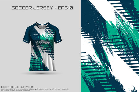 Sports jersey and t-shirt template sports jersey design vector. Sports design for football, racing, gaming jersey. Vector.のイラスト素材