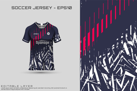 Sports jersey and t-shirt template sports jersey design vector. Sports design for football, racing, gaming jersey. Vector.のイラスト素材