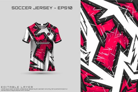 Sports jersey and t-shirt template sports jersey design vector. Sports design for football, racing, gaming jersey. Vector.のイラスト素材