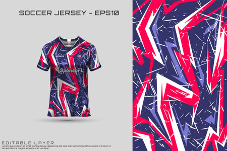 Sports jersey and t-shirt template sports jersey design vector. Sports design for football, racing, gaming jersey. Vector.のイラスト素材