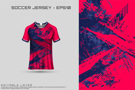 Sports jersey and t-shirt template sports jersey design vector. Sports design for football, racing, gaming jersey. Vector.のイラスト素材