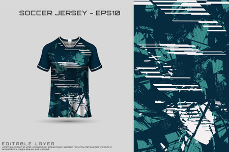 Sports jersey and t-shirt template sports jersey design vector. Sports design for football, racing, gaming jersey. Vector.のイラスト素材