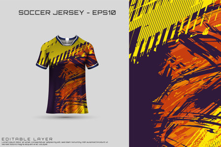 Sports jersey and t-shirt template sports jersey design vector. Sports design for football, racing, gaming jersey. Vector.のイラスト素材