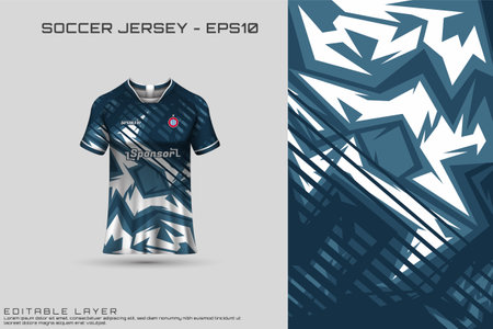 Sports jersey and t-shirt template sports jersey design vector. Sports design for football, racing, gaming jersey. Vector.のイラスト素材