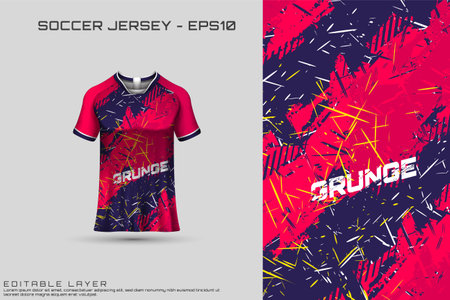 Sports jersey and t-shirt template sports jersey design vector. Sports design for football, racing, gaming jersey. Vector.のイラスト素材