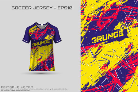 Sports jersey and t-shirt template sports jersey design vector. Sports design for football, racing, gaming jersey. Vector.のイラスト素材
