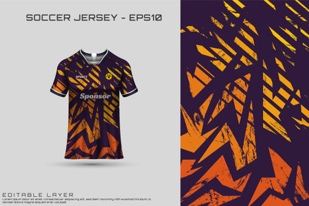 Sports jersey and t-shirt template sports jersey design vector. Sports design for football, racing, gaming jersey. Vector.のイラスト素材