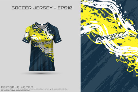Sports jersey and t-shirt template sports jersey design vector. Sports design for football, racing, gaming jersey. Vector.のイラスト素材