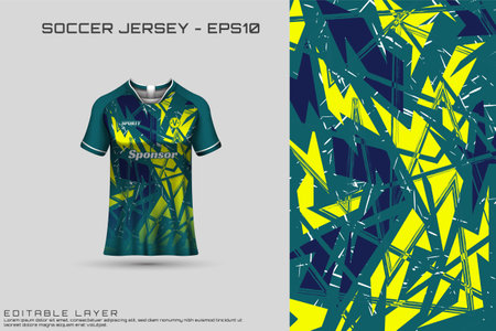 Sports jersey and t-shirt template sports jersey design vector. Sports design for football, racing, gaming jersey. Vector.のイラスト素材
