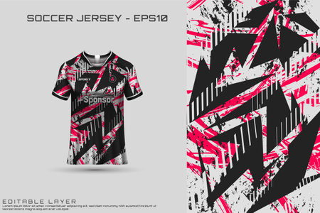 Sports jersey and t-shirt template sports jersey design vector. Sports design for football, racing, gaming jersey. Vector.のイラスト素材