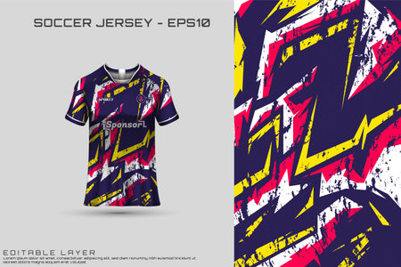Sports jersey and t-shirt template sports jersey design vector. Sports design for football, racing, gaming jersey. Vector.のイラスト素材