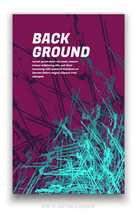Abstract grunge background cover design with brush strokes concept. Design element for posters, magazines, book covers, brochure template, flyer, presentation.のイラスト素材