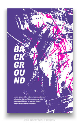Abstract grunge background cover design with brush strokes concept. Design element for posters, magazines, book covers, brochure template, flyer, presentation.のイラスト素材