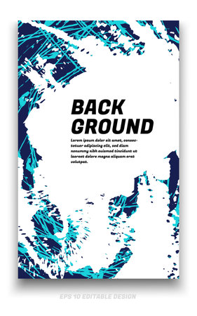 Abstract grunge background cover design with brush strokes concept. Design element for posters, magazines, book covers, brochure template, flyer, presentation.のイラスト素材