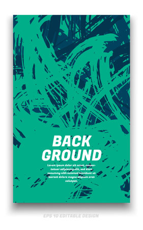 Abstract grunge background cover design with brush strokes concept. Design element for posters, magazines, book covers, brochure template, flyer, presentation.のイラスト素材