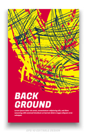 Abstract grunge background cover design with brush strokes concept. Design element for posters, magazines, book covers, brochure template, flyer, presentation.のイラスト素材
