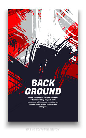 Abstract grunge background cover design with brush strokes concept. Design element for posters, magazines, book covers, brochure template, flyer, presentation.のイラスト素材