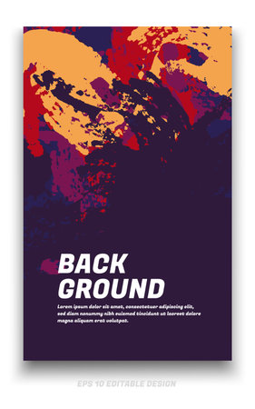 Abstract grunge background cover design with brush strokes concept. Design element for posters, magazines, book covers, brochure template, flyer, presentation.のイラスト素材