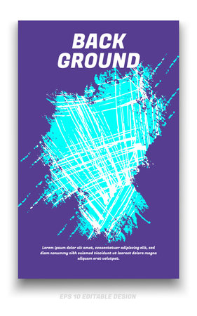 Abstract grunge background cover design with brush strokes concept. Design element for posters, magazines, book covers, brochure template, flyer, presentation.のイラスト素材